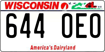 WI license plate 644OEO