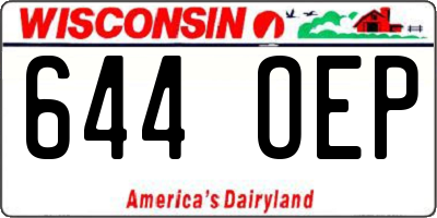 WI license plate 644OEP