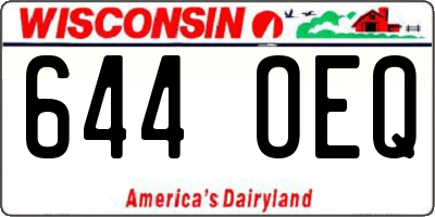 WI license plate 644OEQ