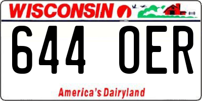 WI license plate 644OER