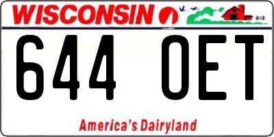 WI license plate 644OET