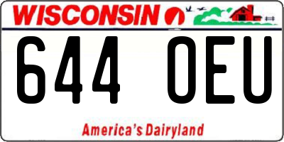 WI license plate 644OEU