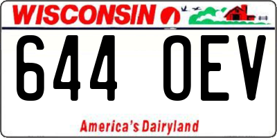 WI license plate 644OEV