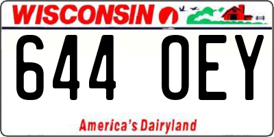WI license plate 644OEY