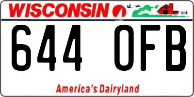 WI license plate 644OFB