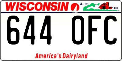 WI license plate 644OFC