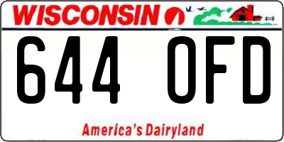 WI license plate 644OFD