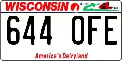 WI license plate 644OFE