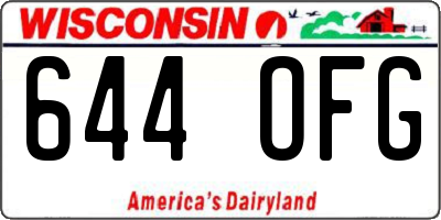 WI license plate 644OFG