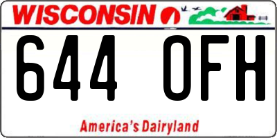 WI license plate 644OFH