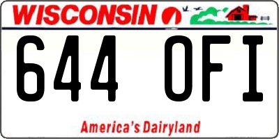 WI license plate 644OFI