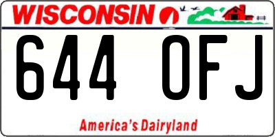 WI license plate 644OFJ