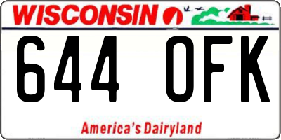 WI license plate 644OFK