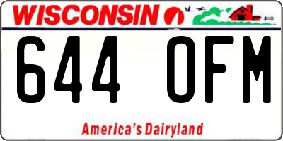 WI license plate 644OFM