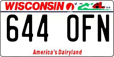 WI license plate 644OFN