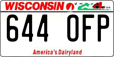 WI license plate 644OFP