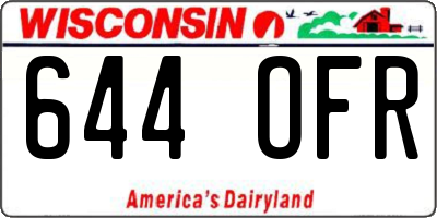 WI license plate 644OFR