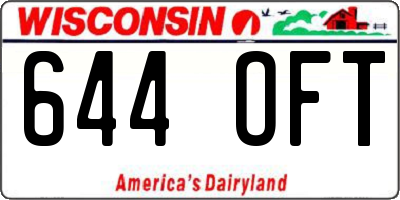 WI license plate 644OFT