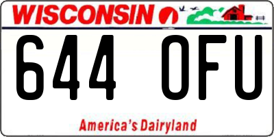 WI license plate 644OFU