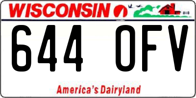 WI license plate 644OFV