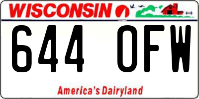 WI license plate 644OFW