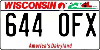 WI license plate 644OFX