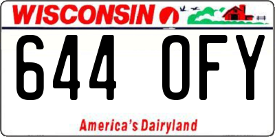 WI license plate 644OFY