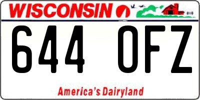 WI license plate 644OFZ