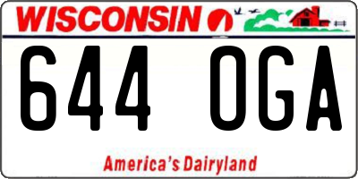 WI license plate 644OGA