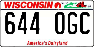 WI license plate 644OGC