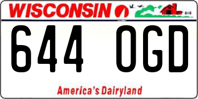 WI license plate 644OGD