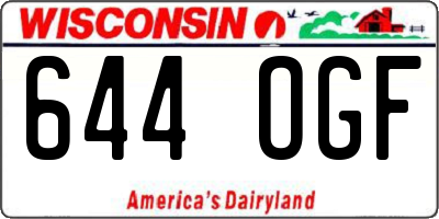 WI license plate 644OGF