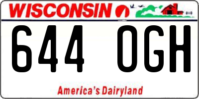 WI license plate 644OGH
