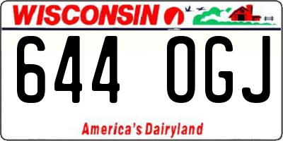 WI license plate 644OGJ