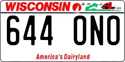 WI license plate 644ONO
