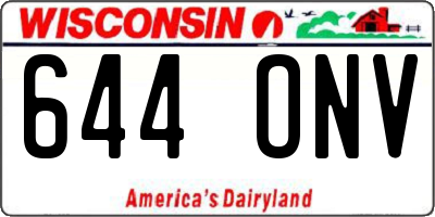 WI license plate 644ONV