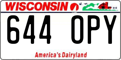WI license plate 644OPY
