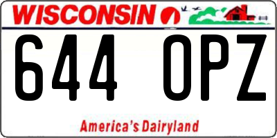 WI license plate 644OPZ