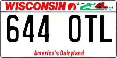 WI license plate 644OTL