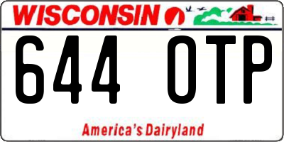 WI license plate 644OTP