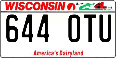 WI license plate 644OTU