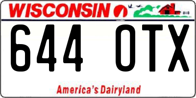 WI license plate 644OTX