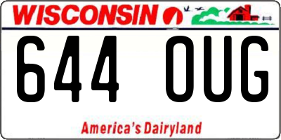 WI license plate 644OUG