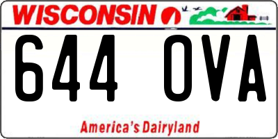WI license plate 644OVA