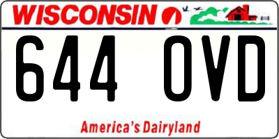 WI license plate 644OVD