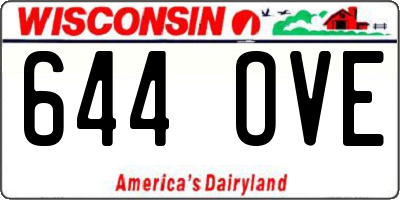 WI license plate 644OVE