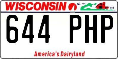 WI license plate 644PHP