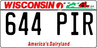 WI license plate 644PIR