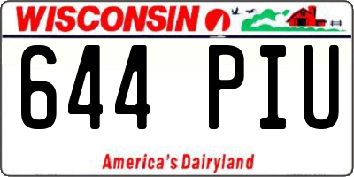 WI license plate 644PIU