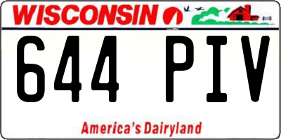 WI license plate 644PIV